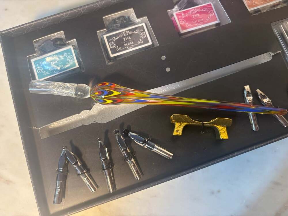 Asxma Exquisite Set Glass Dip Pen Calligraphy Kit With Ink